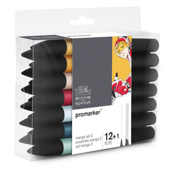 Promarker Manga set 2 12 x Promarker en Blender van Winsor &amp; Newton Set 140