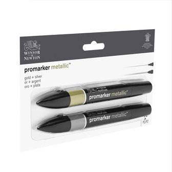 Promarker Metallic Gold en Silver van Winsor &amp; Newton Set 150