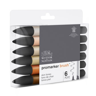 Promarker Brush 6 x Skin Tones van Winsor &amp; Newton Set 127