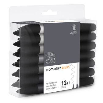 Promarker Brush 12 x Neutral Tones en Blender van Winsor &amp; Newton Set 144