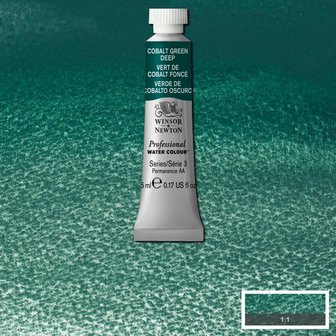 Cobalt Green Deep (S3) Professional Watercolour van Winsor &amp; Newton 5 ml Kleur 185