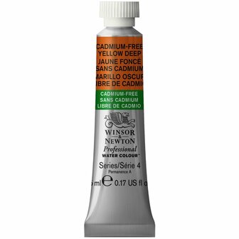 Cadmium-Free Yellow Deep (S4) Professional Watercolour van Winsor &amp; Newton 5 ml Kleur 891