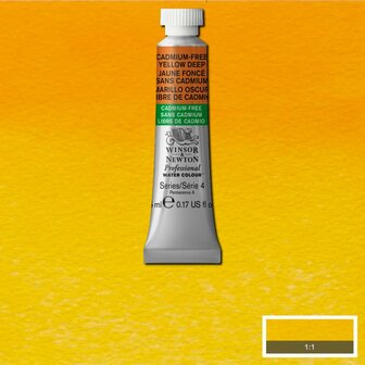 Cadmium-Free Yellow Deep (S4) Professional Watercolour van Winsor &amp; Newton 5 ml Kleur 891