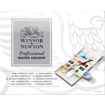 Compact Set 14 napjes &amp; accessoires Professional Watercolour Aquarelverf van Winsor &amp; Newton Set 049