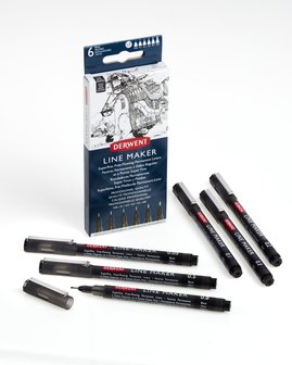 Black (6) Line Maker set van Derwent