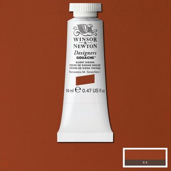 Burnt Sienna (S 1) Designers Gouache van Winsor &amp; Newton 14 ML Kleur 074