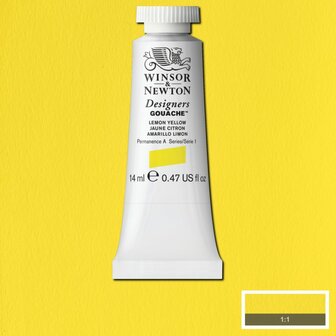 Lemon Yellow (S 1) Designers Gouache van Winsor &amp; Newton 14 ML Kleur 345