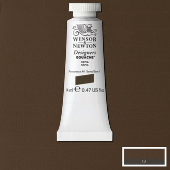 Sepia (S 1) Designers Gouache van Winsor &amp; Newton 14 ML Kleur 609