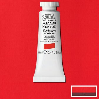 Winsor Red (S 3) Designers Gouache van Winsor &amp; Newton 14 ML Kleur 726