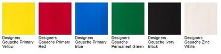 Primaire kleuren set Designers Gouache van Winsor &amp; Newton 6 x 14 ML Set 174