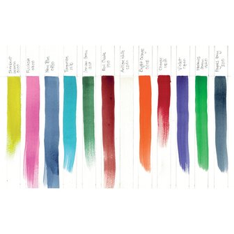 12 kleuren in halve napjes Inktense Pan Travel Set Nr. 2 van Derwent