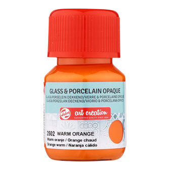 Warm Oranje Dekkend / Opaque Art Creation Glas &amp; Porseleinverf 30 ML Kleur 2502