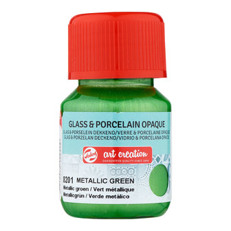 Metallic Groen Dekkend / Opaque Art Creation Glas &amp; Porseleinverf 30 ML Kleur 8201