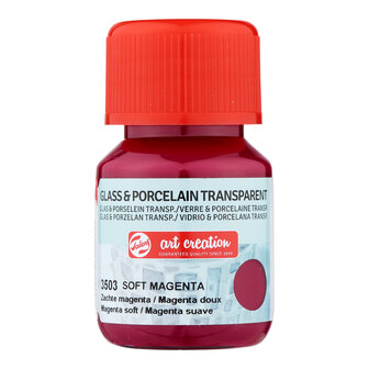 Zachte Magenta Transparant Art Creation Glas &amp; Porseleinverf 30 ML Kleur 3503