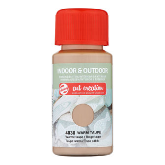 Warme taupe Art Creation Binnen &amp; Buiten acrylverf 50 ML Kleur 4030