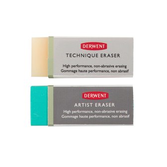 Artists + Technique gumset / Eraser set van Derwent