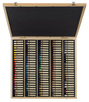 Houten koffer 120 oliepastels (5 ml) Sennelier Set 18.120