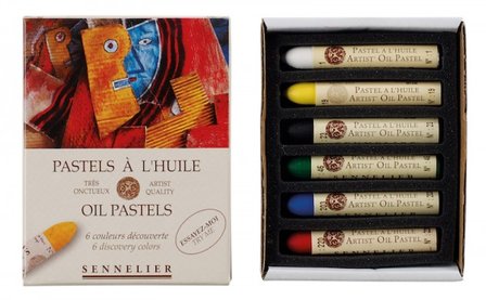 Start set &quot;Ontdekking&quot; 6 oliepastels in doosje (5 ml) Sennelier Set 19.60