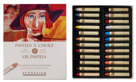24 oliepastels Portret kleuren in doosje (5 ml) Sennelier Set 20.243