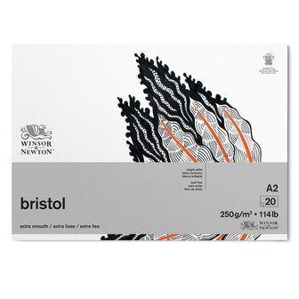 A2 Bristol blok Kopsgelijmd 20 vellen van Winsor &amp; Newton 250 grams A2