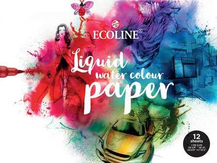 Ecoline Papierblok 1-zijdig gelijmd 12 vellen 290 gram 24 x 32 cm