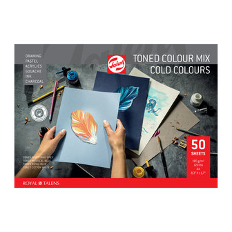 Royal Talens Toned Paper mix koude kleuren 50 vellen 180 gram A4