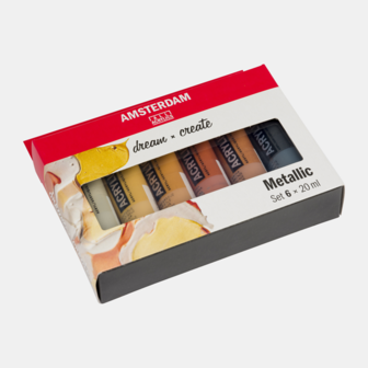 Metallic set Amsterdam Standard Series Acrylverf 6 x 20 ml