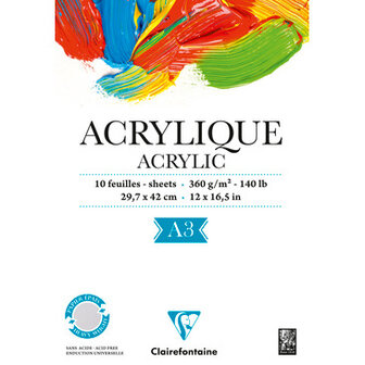 A3 Acrylique 10 vellen 360 grams van Clairefonaine