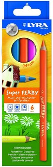 Neon set met 6 Lyra Super Ferby kleurpotloden