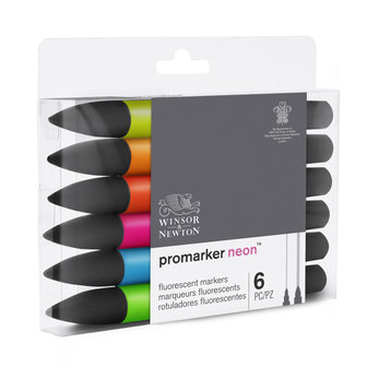 6 markers Fluorescent set ProMarker Neon Winsor &amp; Newton