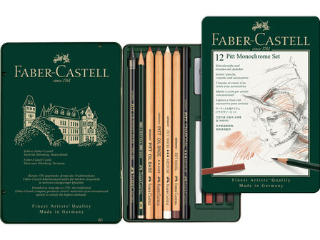 Pitt Monochrome Faber-Castell 12-delige set.