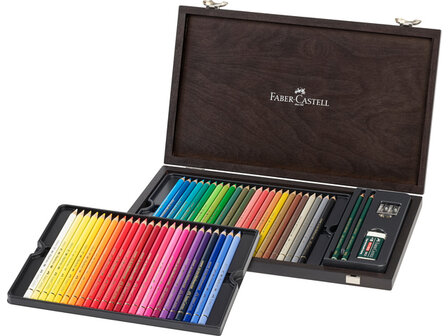 Kleurpotlood Faber-Castell Polychromos assorti kist &aacute; 48 stuks met accessoires