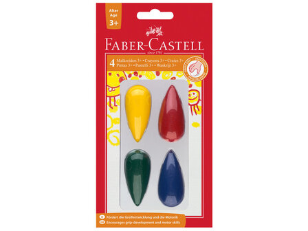 4 x waskrijt + 3 jaar Faber-Castell