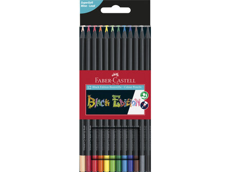 12 x Black Edition kleurpotloden Faber-Castell