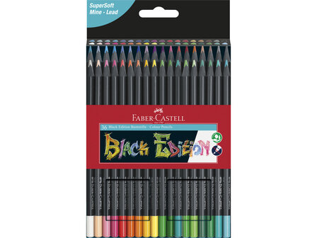 36 x Black Edition kleurpotloden Faber-Castell