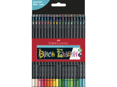 36 x Black Edition kleurpotloden Faber-Castell