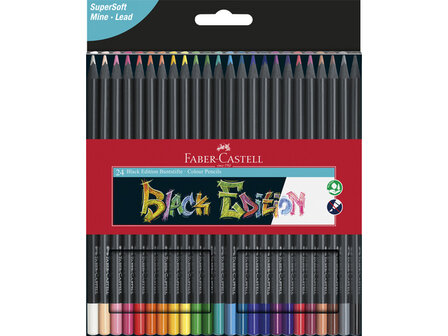 24 x Black Edition kleurpotloden Faber-Castell