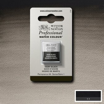 Ivory Black Serie 1 Professional Watercolour Half Napje van Winsor &amp; Newton Kleur 331