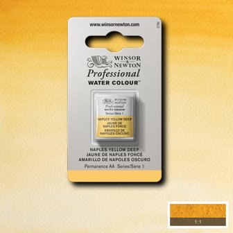 Naples Yellow Deep Serie 1 Professional Watercolour Half Napje van Winsor &amp; Newton Kleur 425