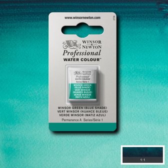 Winsor Green (Blue Shade) Serie 1 Professional Watercolour Half Napje van Winsor &amp; Newton Kleur 719