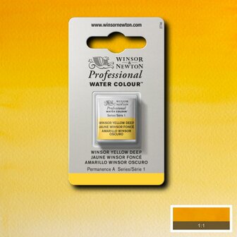 Winsor Yellow Deep Serie 1 Professional Watercolour Half Napje van Winsor &amp; Newton Kleur 731