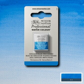 Cerulean Blue (Red Shade) Serie 3 Professional Watercolour Half Napje van Winsor &amp; Newton Kleur 140