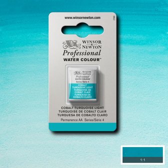 Cobalt Turquoise Light Serie 4 Professional Watercolour Half Napje van Winsor &amp; Newton Kleur 191