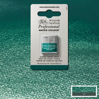 Cobalt Green Deep Serie 3 Professional Watercolour Half Napje van Winsor &amp; Newton Kleur 185