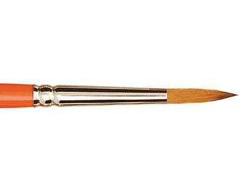 Nr. 0 KAeRELL &quot;S&quot; ORANGE Rond, oranje gelakte korte steel penseel Rapha&euml;l Serie 8394