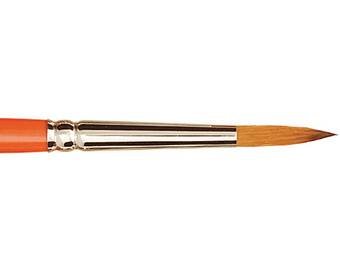 Nr. 1 KAeRELL &quot;S&quot; ORANGE Rond, oranje gelakte korte steel penseel Rapha&euml;l Serie 8394