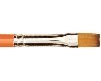 Nr.2 KAeRELL &quot;S&quot; ORANGE Plat, oranje gelakte korte steel penseel Rapha&euml;l Serie 8796