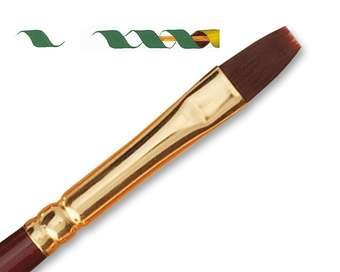 Nr. 4 Sepia Deco Plat kort, goudkleurige huls, korte steel bordeaux gelakt. Rapha&euml;l Serie 8530