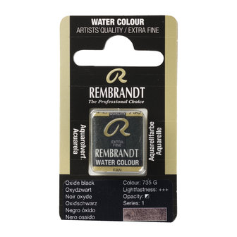 Oxydzwart (S 1) Rembrandt Aquarelverf Napje Kleur 735