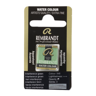 Interference Groen (S 3) Rembrandt Aquarelverf Napje Kleur 848